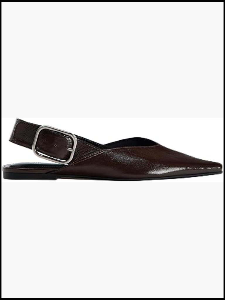Pointed Toe Slingback Mules Elegant Chic Comfortable Office Casual Flats